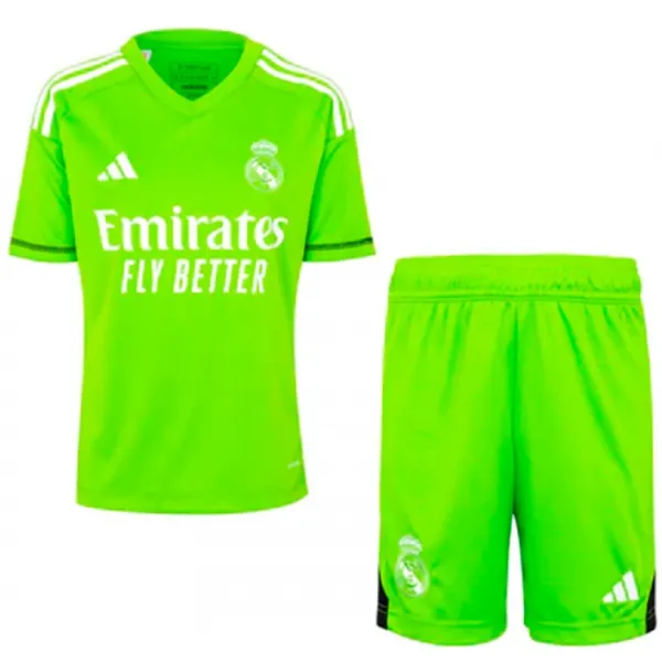 Kit infantil Goleiro I Real Madrid 2023 2024 Adidas oficial 